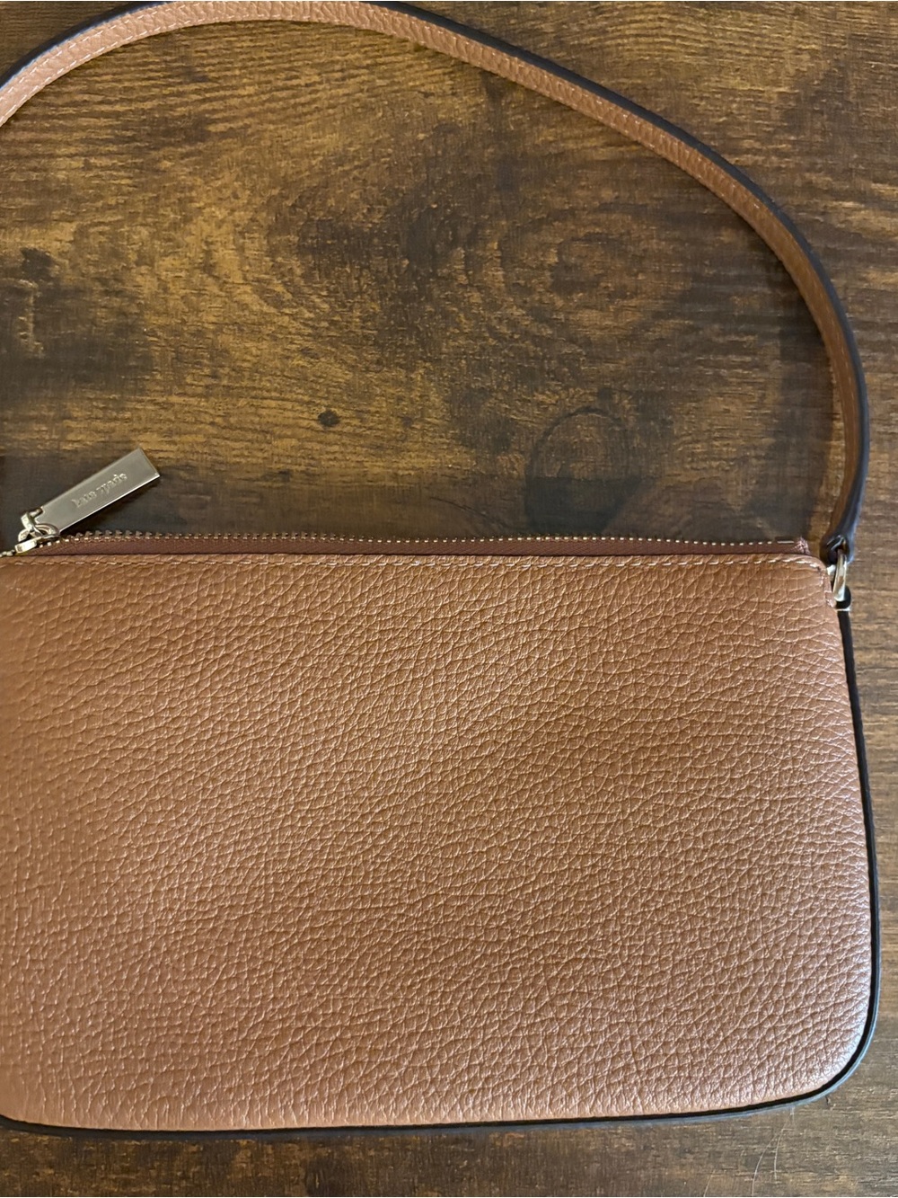 Kate Spade Pebble Leather Shoulder Bag Brown Minimalist Lightweight Quiet Luxury - Picture 11 of 12